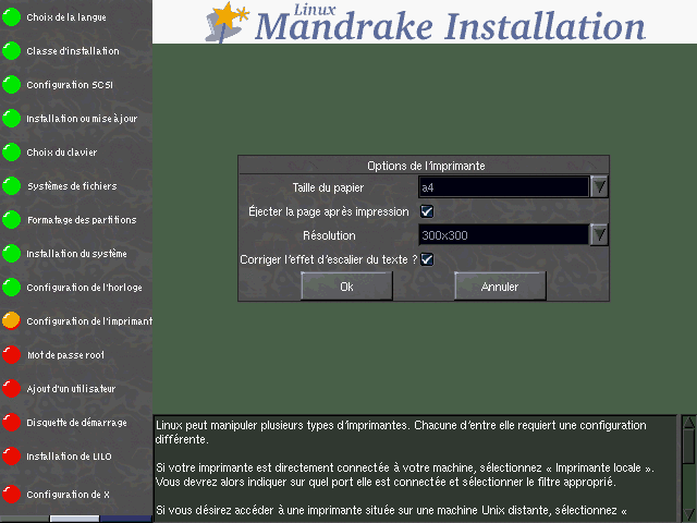 Options du pilote d'impression